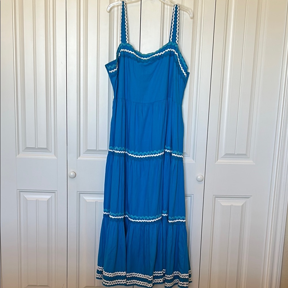 Blue Sleeveless Maxi Dress